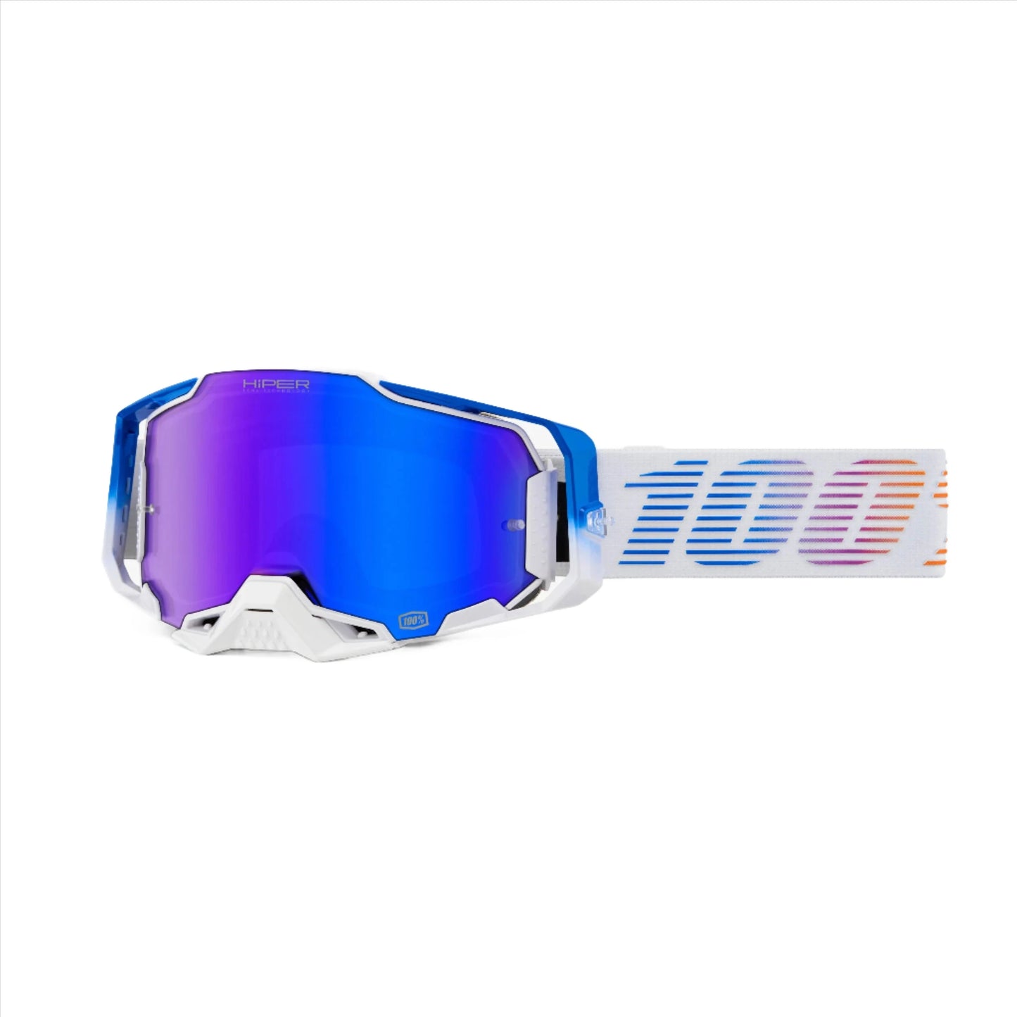 100 Percent Armega Goggles - One Size Fits Most - Neo - HiPER Blue Mirror Lens