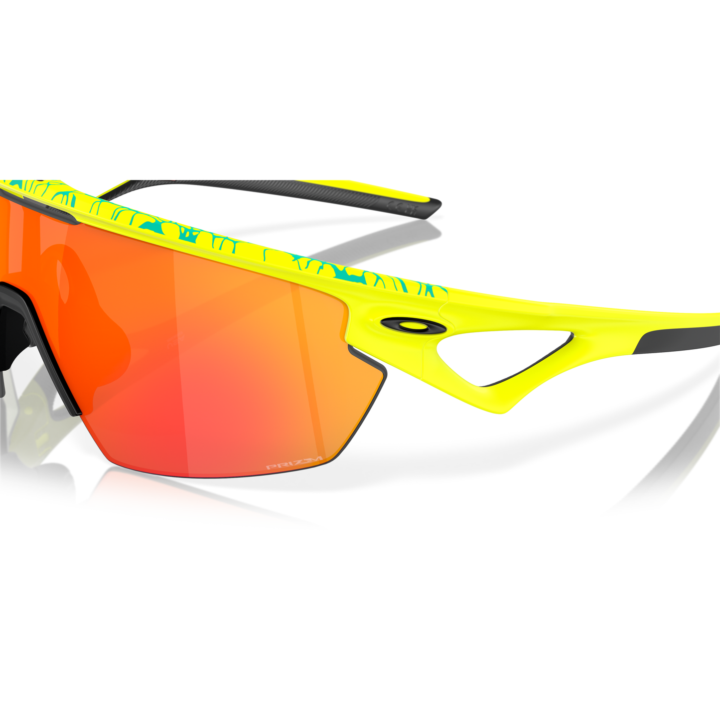 Oakley Sphaera Sunglasses - L - 134mm - Matte Tennis Ball Yellow Celeste Neuron - Prizm Ruby Lens