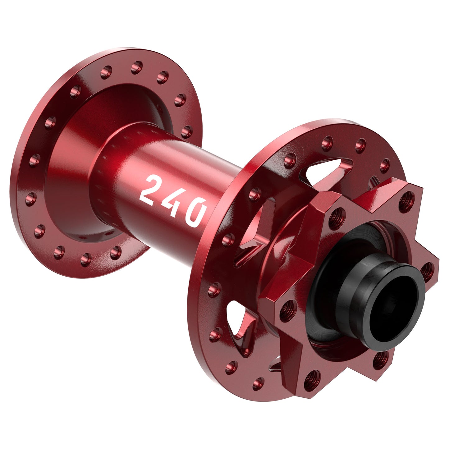 DT Swiss 240 6 Bolt Disc Front Hub - Front - 15x110mm Boost - 6 Bolt - 32 Hole - J-Bend - Limited Edition Red