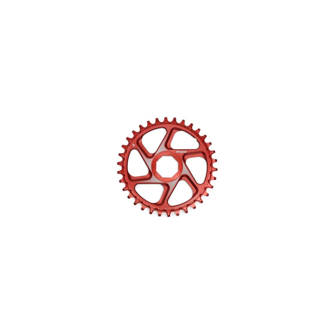 Hope Spiderless Retainer Chainring - Direct Mount - Brose - 51-53mm Chainline - Round - 34T - 9-12 Speed - Red - Alloy