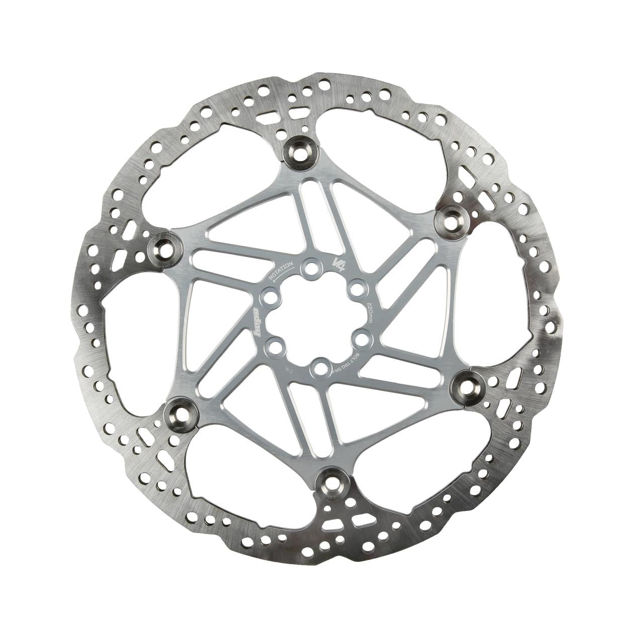 Hope V4 Vented Disc Brake Rotor - 220mm - 6 Bolt - Dual Layer 3.3mm - Silver