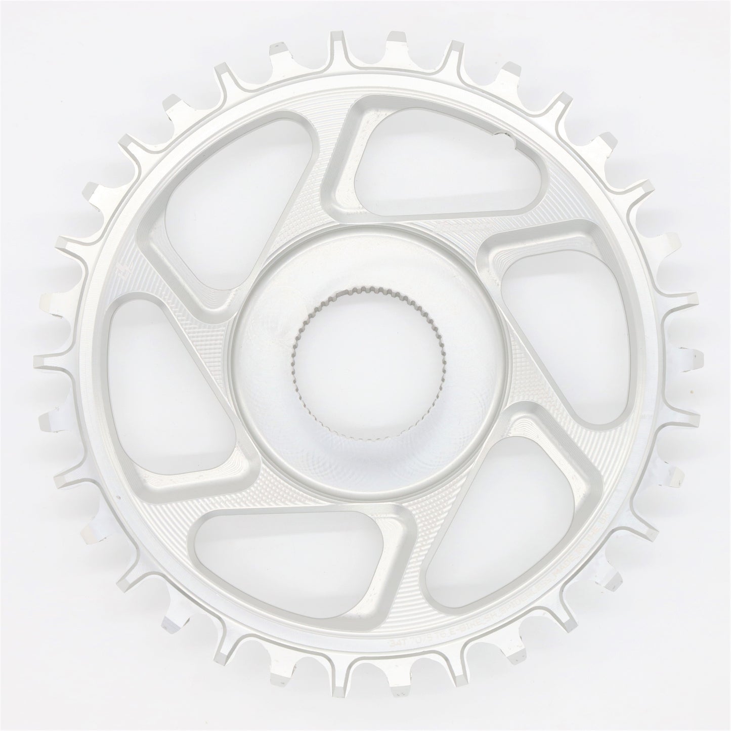 Hope Spiderless Retainer Chainring - Direct Mount - Shimano Steps - 51-53mm Chainline - Round - 34T - 9-12 Speed - Silver - Alloy