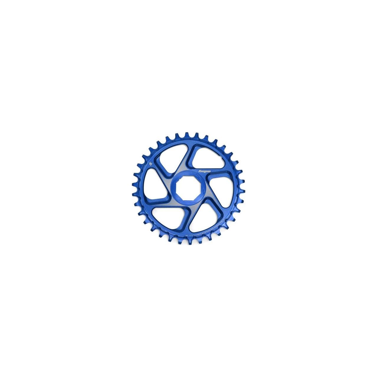 Hope Spiderless Retainer Chainring - Direct Mount - Brose - 51-53mm Chainline - Round - 34T - 9-12 Speed - Blue - Alloy