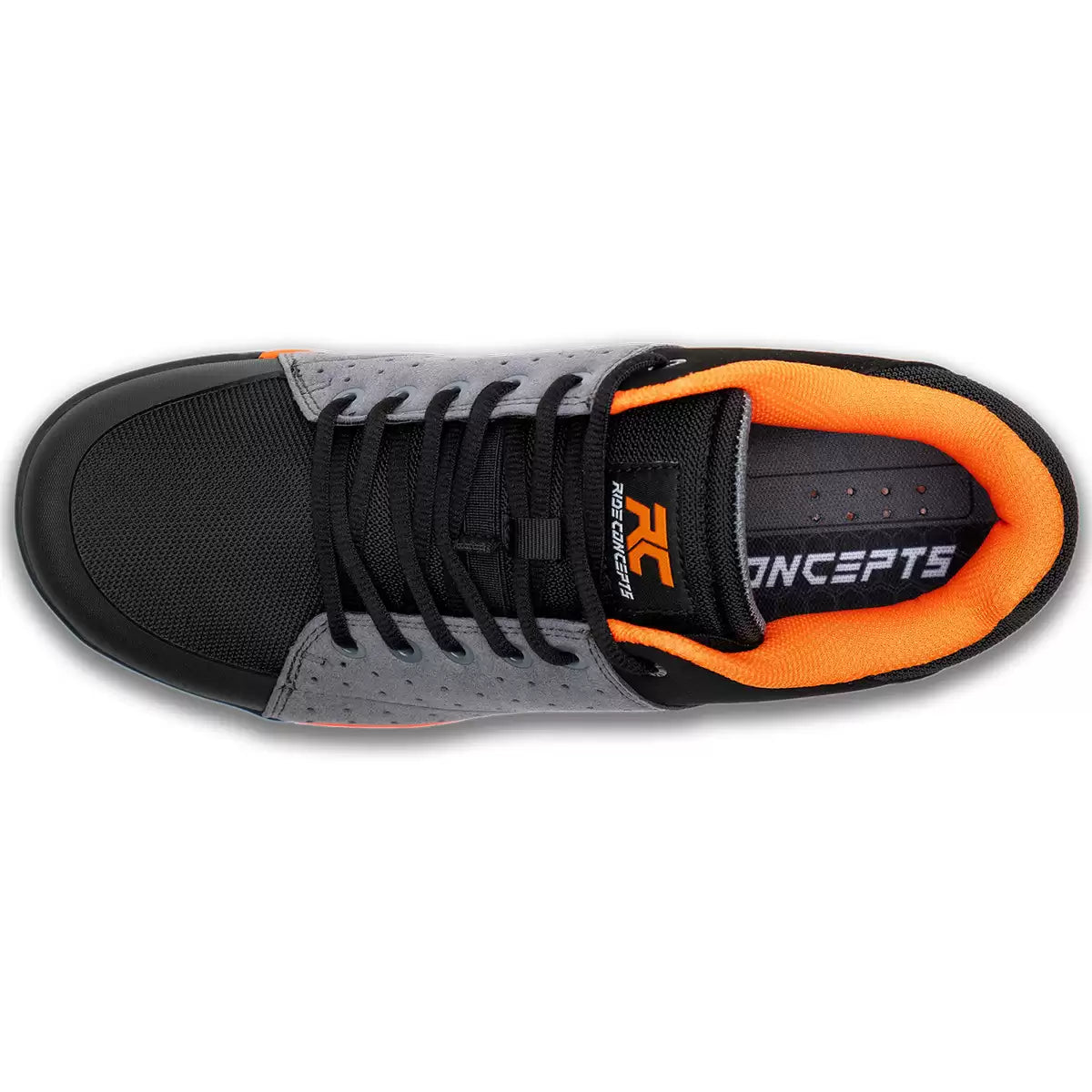 Ride Concepts Livewire Flat Shoes - US 10.0 - Charcoal - Orange