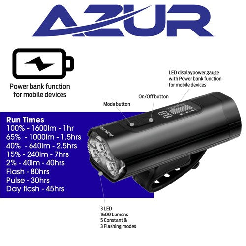 AZUR Polix 1600 Lumen Front Light