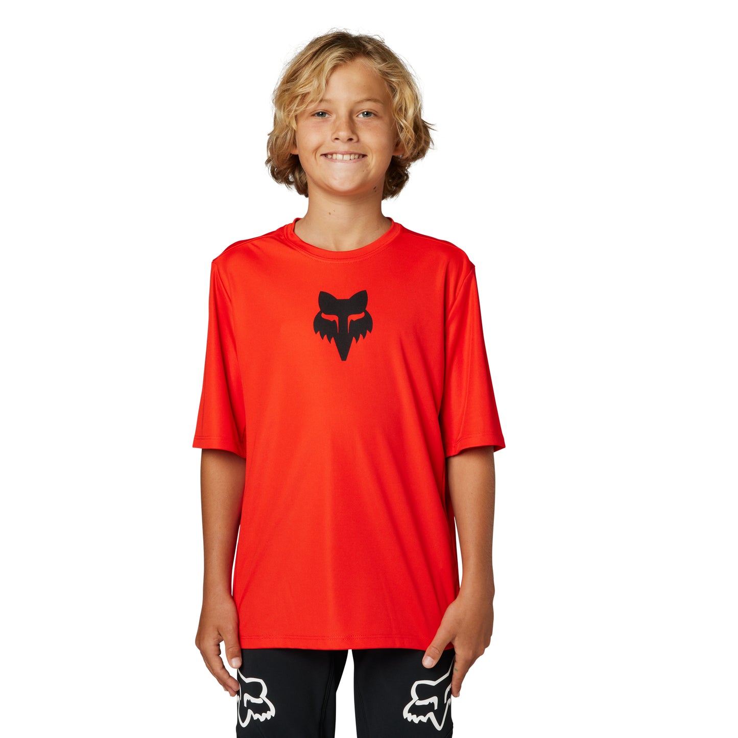 Fox Ranger Youth Short Sleeve Jersey - Youth L - Flo Red